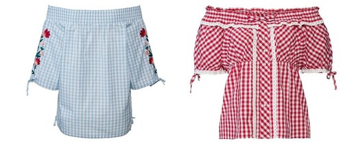 Trachtenbluse rot blau 36 - blau,