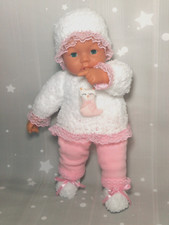Pullover Hose Mütze Schuhe Puppenkleidung Bekleidung Sachen Re born Baby 43-47