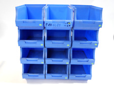 12 Stück MAXI Lagerbox | Stapelbox Kunststoff blau | L 234 x B 150 x H 122 mm