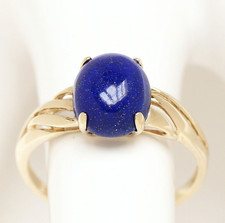 Goldring 8 Karat 333 Gold Gelbgold Lapislazuli Cabochon 2,51 g Damenring Gr. 63