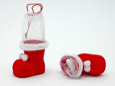 Nikolausstiefel 5cm Mini zum Befüllen Deko Advent Weihnachten beflockt rot