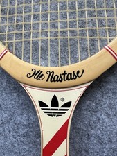 Adidas Ilie Nastase Holz Tennisschläger Racket ads retro vintage