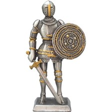 Zinnritter mit Rundschild und Schwert