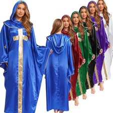 Damen Kostüm Vorderseites Goldkreuz Kleid Papst Pullover Chor Lange Ärmel Thema