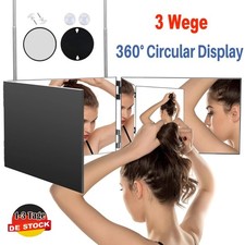 360 Grad Spiegel zum Aufhängen-Klappspiegel 3 Teilig Spiegel Höhenverstellbarer