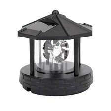 Solarlampe Solar Leuchtturm LED Rotierender 360 Grad Drehbare Leuchtfeuer Hof