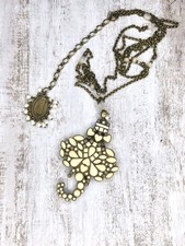 Konplott Lange Kette "Mandala" Creme Messing Elefant Boho Indisch Hindu