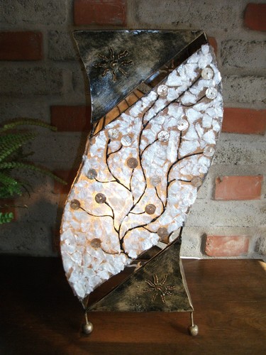 Lampe perlmutt metall - perlmutt,