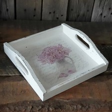 Vintage Holztablett 24x24 cm