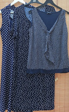 2 Damenkleider - 1 Bluse Bekleidungspaket Gr. L /XXL Maritim + Ohrringe