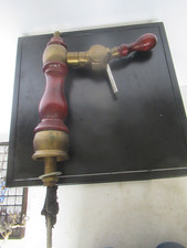 Vintage Bier-Zapfsäule aus Messing mit Massivhol zSäule,Bierzapfhahn