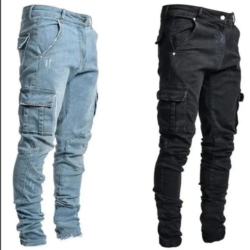 Herren stretch cargo - stretch, denim