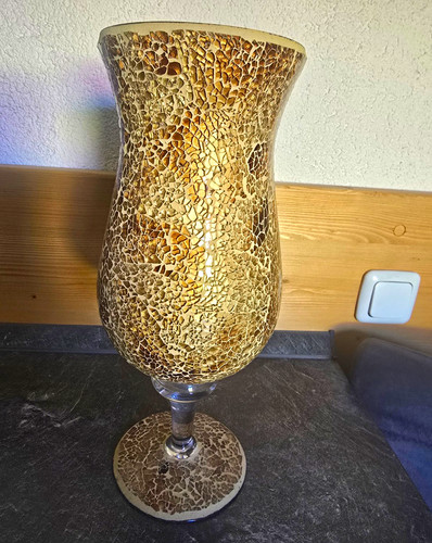 Große glasvase pokalform mit - glasvase,