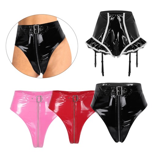 Damen wetlook tanga slip - de,