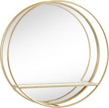 Leonique Wand Deko Glas Spiegel Regal Metall goldfarben 48x13cm