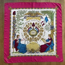 Hermes Schal Tuch Carré 90 Seide Republique Francaise 1789 vintage Seidenschal