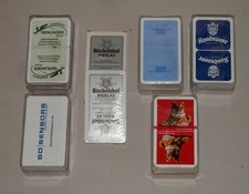 Konv. 6x Schafkopf-Karten/Tarock-Esso-Brauerei-Versicherung-Gerlinger-Kondrauer.