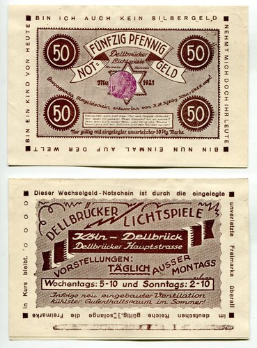 Briefmarkennotgeld köln - briefmarkennotgeld,