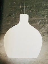 Casablanca sehr große Pendelleuchte Hängelampe TONDO Glas Opal-weiß-Glanz  D40cm