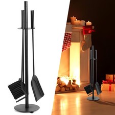Kaminbesteck Kamingarnitur Gusseisen mit Schaufel 3-teiliges modern Zubehörset