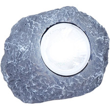 LED Solarleuchte Stein grau, Außendeko