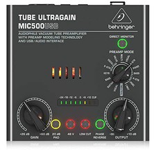 Behringer TUBE ULTRAGAIN MIC500USB Audiophiler Vakuumröhrenvorverstärker mit