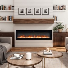 40" Elektrokamin Wandkamin elektrischer Kamin mit Timer Flammeneffekt 900W/1800W