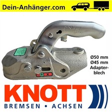 Kugelkupplung KNOTT K27-B  K27-A 2700 kg Ø45mm Ø50mm Adapterblech Zugmaul Klaue