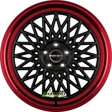 Borbet black rim red 7x17 - red,