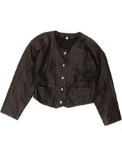 Vintage Damen Crop Lederjacke