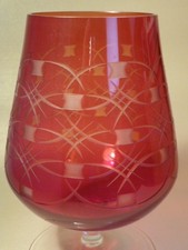 Römer Glas Prunk Pokal Vase Kelch Kristallglas groß rot Überfang guter Zustand 