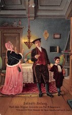 781863) 2 AK Judaika "Sabbath Anfang" und "Sabbath Ausgang" 