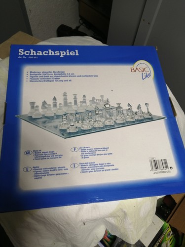 Schachspiel aus glas 35x35cm - schachspiel,