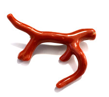 Antike Korallenbrosche  Brosche Koralle rot Astkorallenbrosche Korallenast 4,2cm