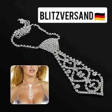 Krawatte Schlips Collier Halskette Retro Choker Barock Galabend Strass Bling Neu