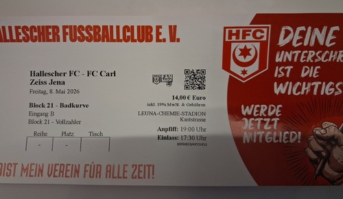 Ticket 2026 hallescher - 8.5.2026,
