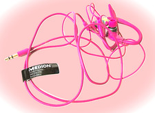 Büro  -Kopfhörer/Hedset "MEDION" - 2 Halterungen + in Ear - rosa