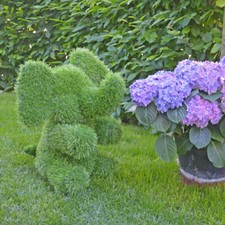 AniPlants Elefant sitzend Garten Grasfigur Deko Garten Kunstrasen wetterfest Neu