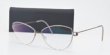 LINDBERG Brille Rachel 52-13 135B Col PU12 Air Titanium Rim Braun Panto Cat Eye