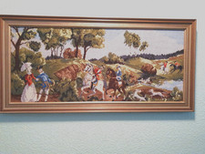 Biete großes Stickblld mit  Rahmen  Größe  1 00 X 48 cm   sehr guter Zustand