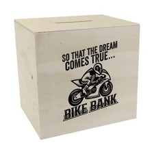 Bike Bank Spardose aus Holz