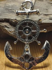 Seemann Anhänger mit Kette schön groß Talisman Ca 6 x 4 Cm für den Kapitän :)