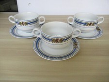 3 Suppentassen mit 3 Unterteller  Crea Table wie neu ,König Ludwig Bayern