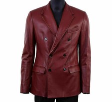 Herren Lammfell Leder Blazer