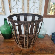 A8378 Großer, alter Metallkorb | Feuerkorb | Ballonkorb | Eisenkorb | rostig