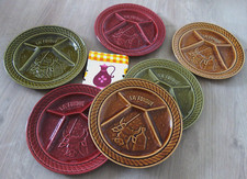 6 Fondueteller Käsefondue Antipasti Grill Teller Sarreguemines La Fondue 70er