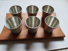 Soltauer Zinn bleifrei Firma Röders Zinnbecher Schnapsbecher 6 Stück mit Brett
