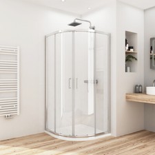 Duschkabine 80x80/90x90cm Eckeinstieg Runddusche mit Schiebetür Duschwand Glas