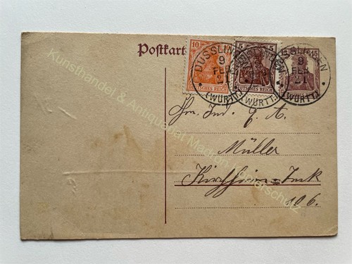 Postkarte 1921 dusslingen - postkarte,