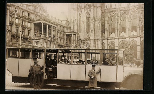 Foto reisebus auf der - foto-ak,